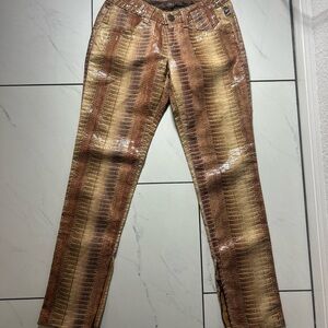 Jean Paul Gaultier Brown and Tan Straight Leg Jeans